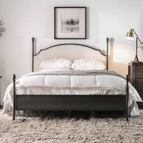 The Gray Barn Epona Modern Curved Metal Four Poster Bed