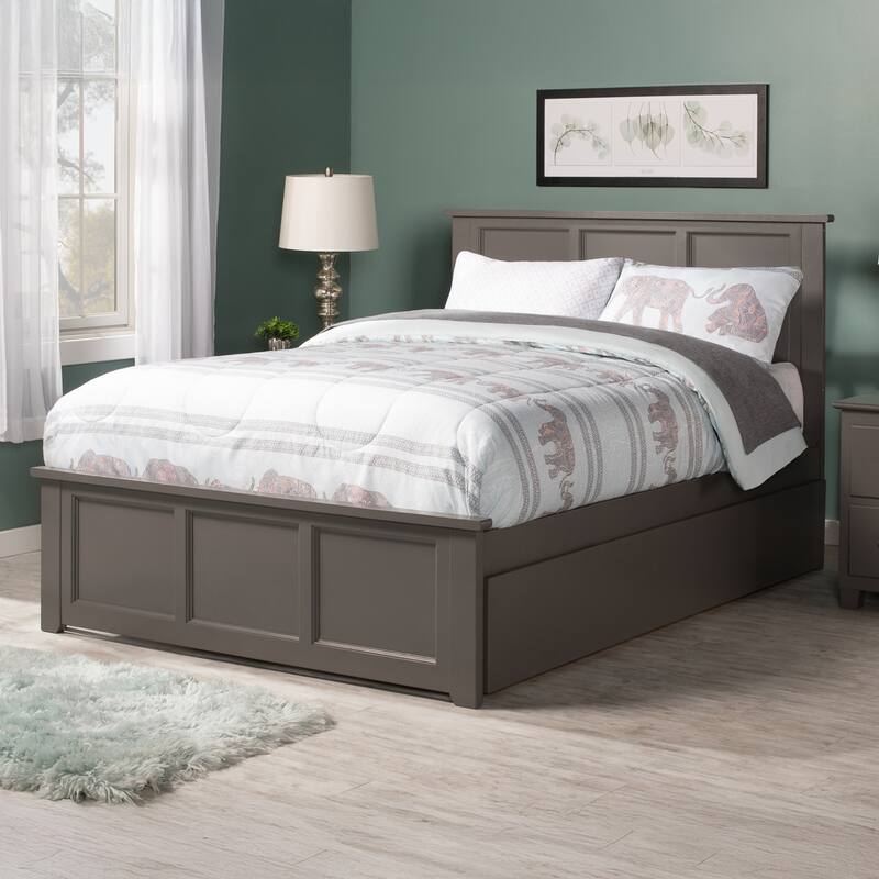 AFI Madison Full Size Platform Bed with Matching Footboard & Full Trundle