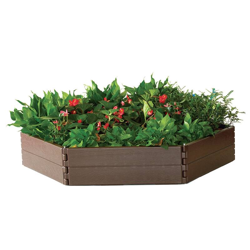 Modern Home Raised Garden Bed Kit - Stackable Hexagon Modular Flower/Planter Kit - 48" Diameter 6 Panel Kit for Gardening - Single