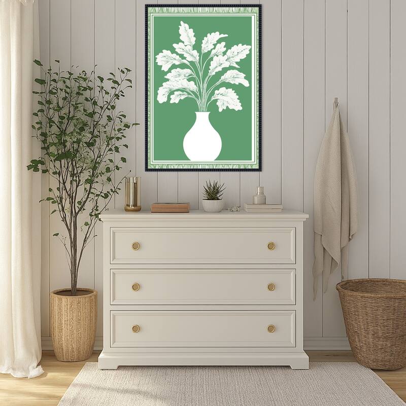 Vase Silhouette by Casa Cartissi Framed Canvas Wall Art Print
