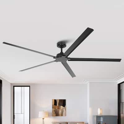 72" Black Industrial Waterproof Aluminum Large Outdoor Ceiling Fan with Remote