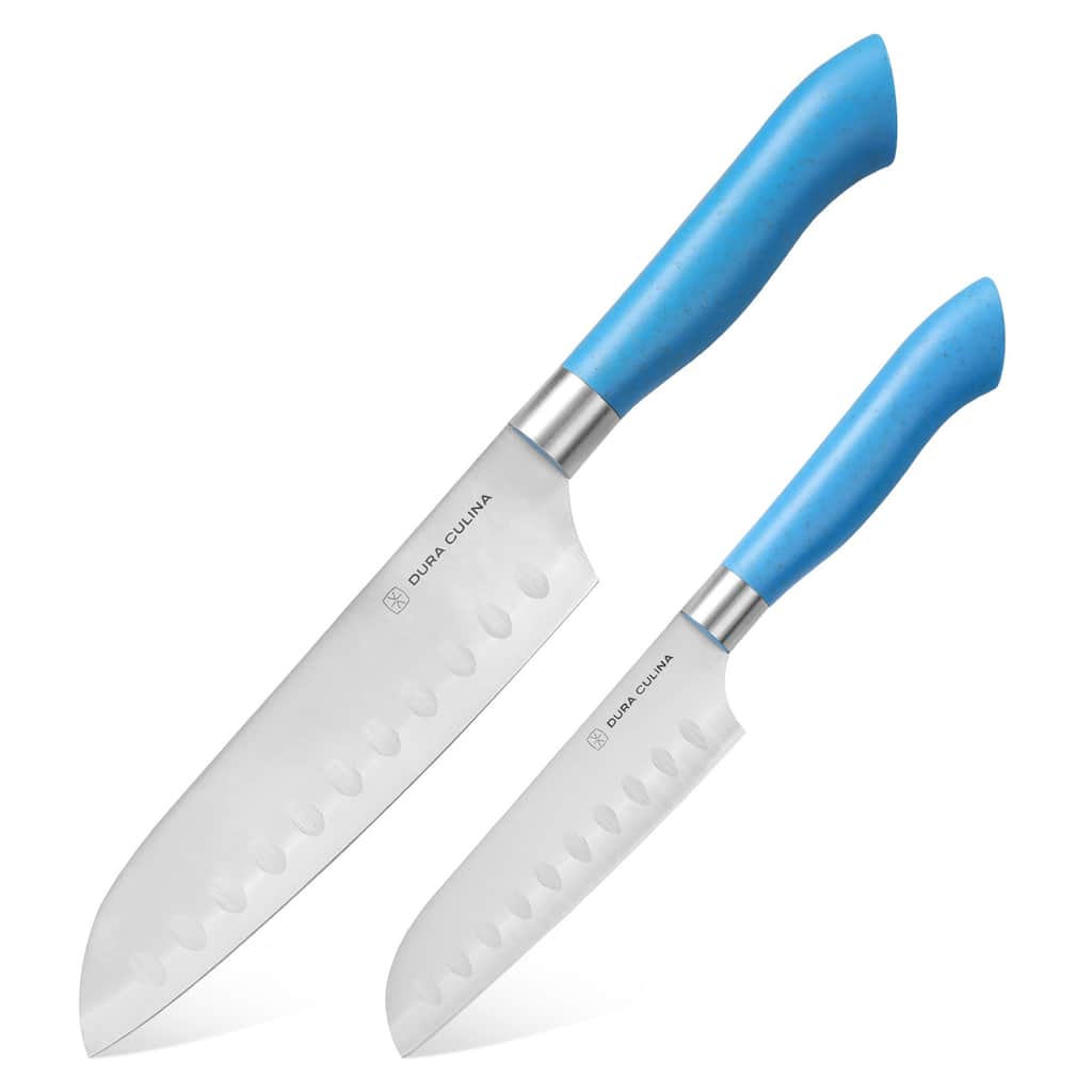 Dura Living EcoCut 2-Piece Santoku Knife Set , Eco-Friendly Handles with Blade Guards