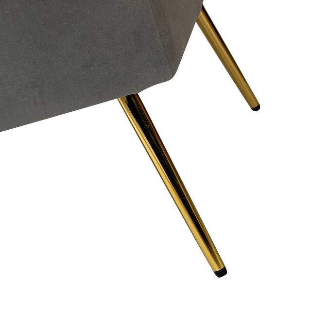HULALA HOME Monica Modern Velvet Tufted Loveseat with Metal Legs