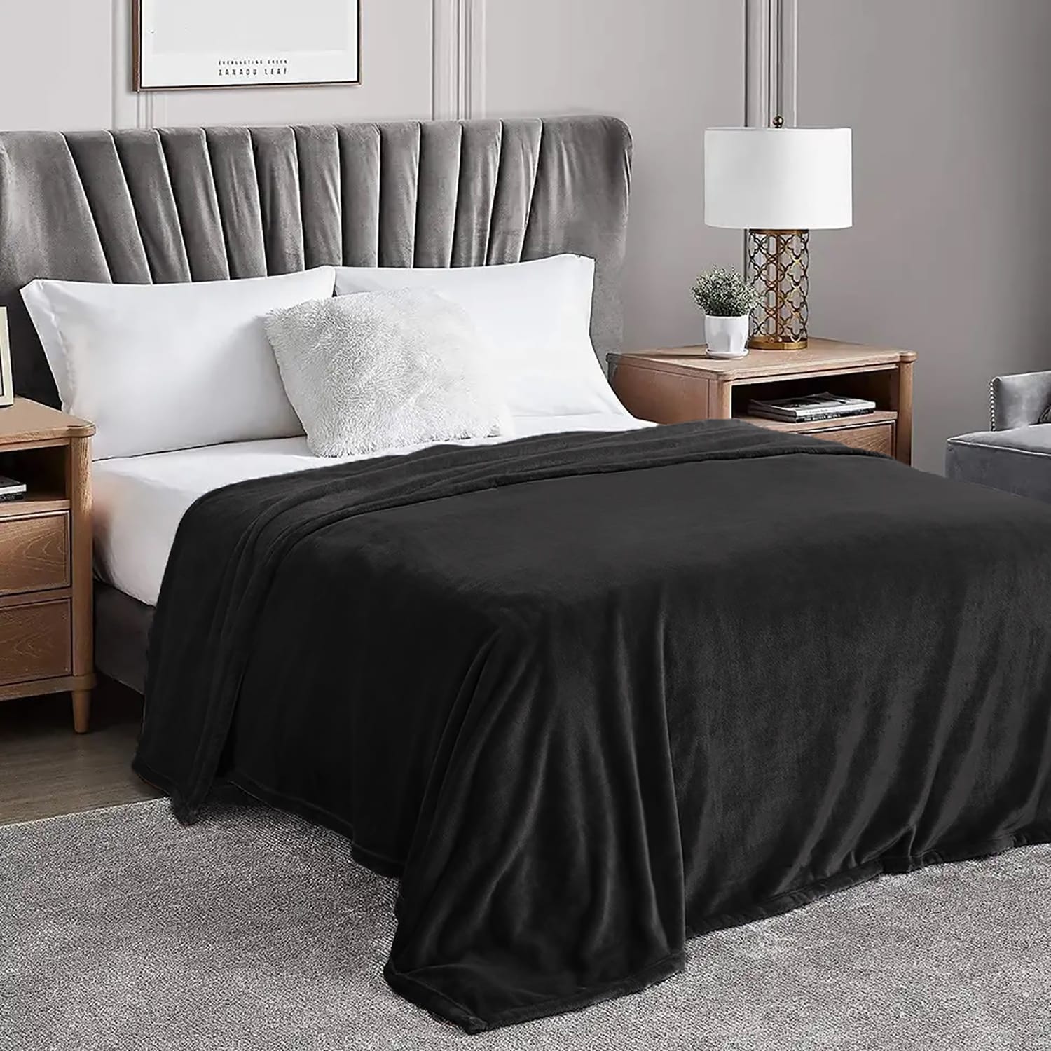 Cozy Microfiber Extra Soft Solid Color Throw Bed Blanket
