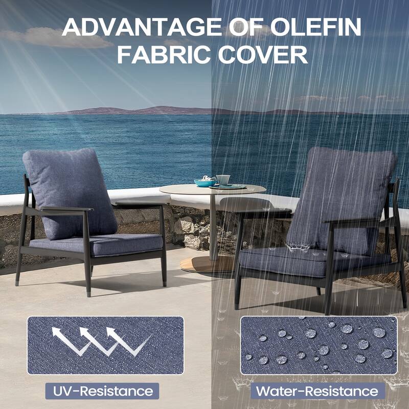 Pellebant 22 x 21 x 3.5 in Patio Deep Seat Chair Outdoor Cushion Set