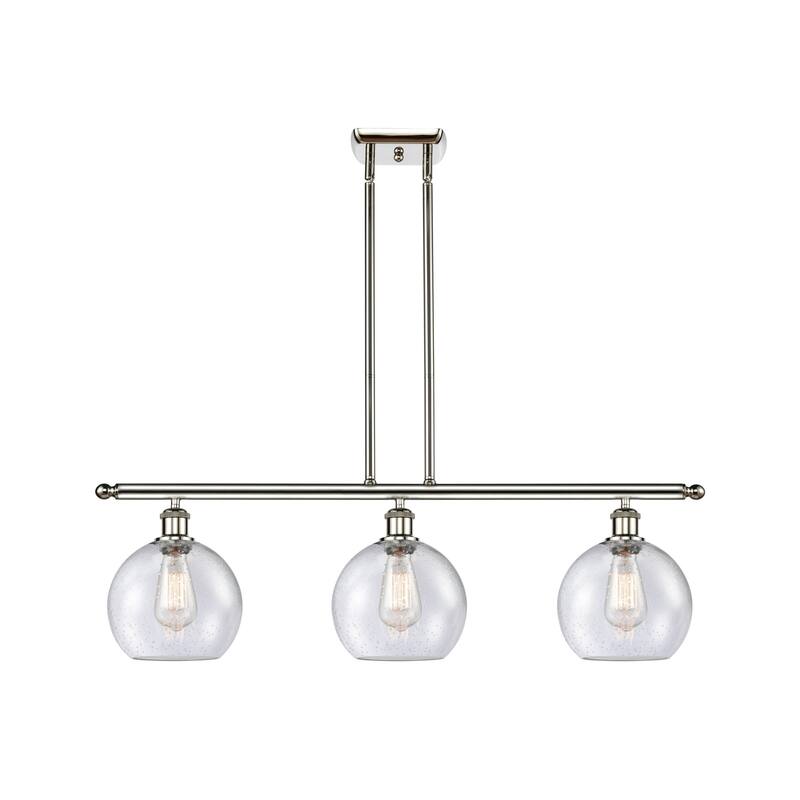 Innovations Lighting 516-3I-11-36 Athens Linear Athens 3 Light 36" - Polished Nickel / Seedy