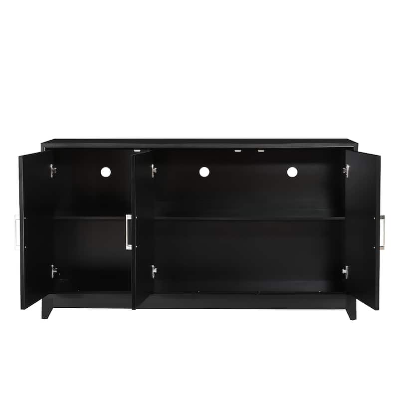 TV Stand for TVs up to 65 Inches with Solid Wood Legs - 59.1" D x 17.9" W x 33.1" H