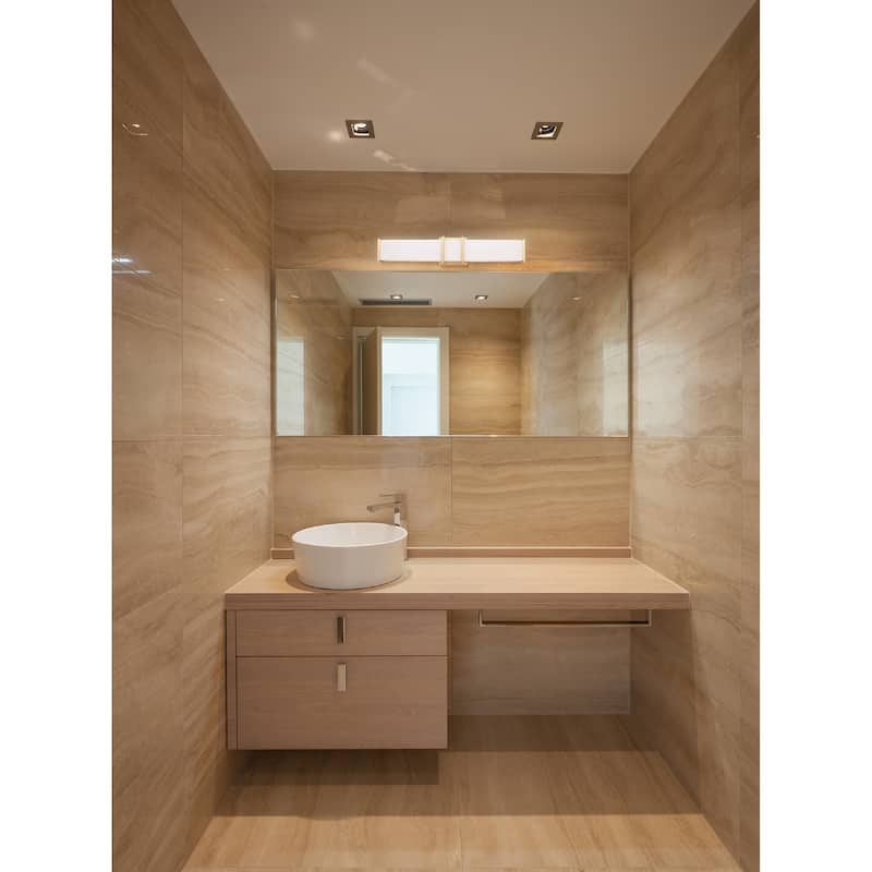 Eglo Tomero LED Vanity Light w/ Brushed Gold Finish and Acrylic Shade - Brushed Gold