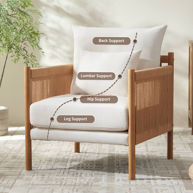 Accent Chair with Braid Wood Arm