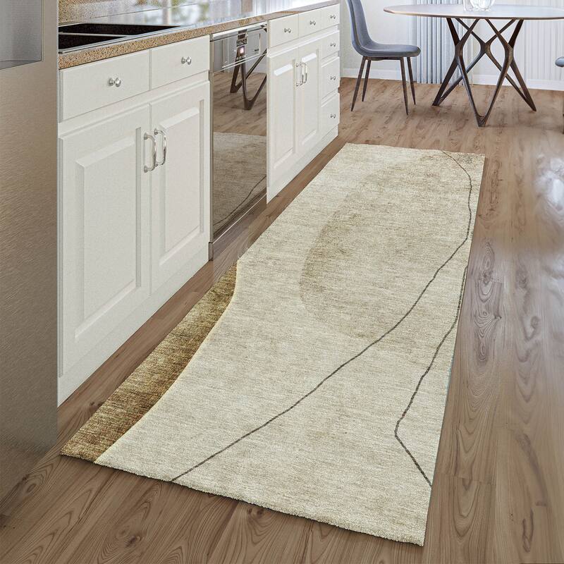 Premium Washable Super Soft Contemporary Mayfield Rug - Taupe - 2' 3" x 7' 6" - Runner