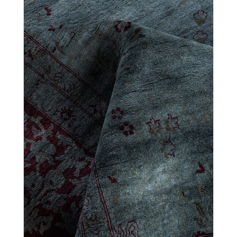 Fine Vibrance One-of-a-Kind Hand-Knotted Area Rug - Gray, 9' 2" x 12' 5" - 9' 2" x 12' 5"