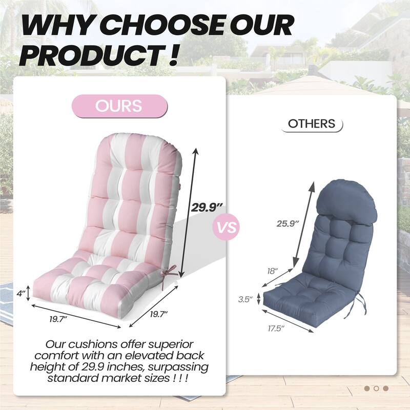 Outdoor Adirondack Chair Cushion Thickened Patio Chair Pad Lounge Rocking Chair Cushion