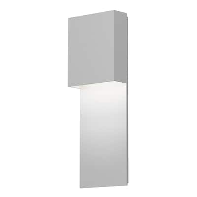 Flat Box 1-light ADA Textured White LED Outdoor Panel Wall Sconce