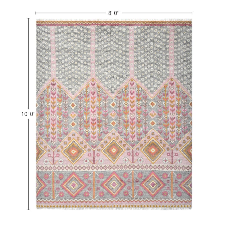 Overton Handmade Modern Contemporary Floral Area Rug