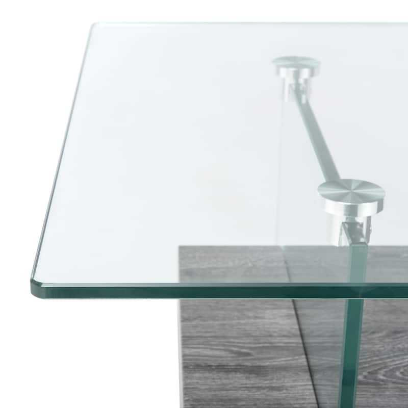 SAFAVIEH Kayley Modern Glass Coffee Table - 43.3" x 23.6" x 16.5"