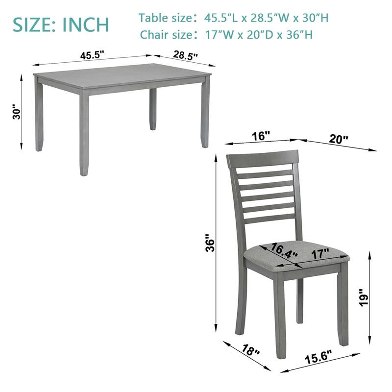 Wooden Dining Rectangular Table set for 4,Kitchen Dining Table