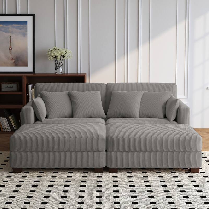 88" Convertible Larger Couch Modular Sectional Sofa Set