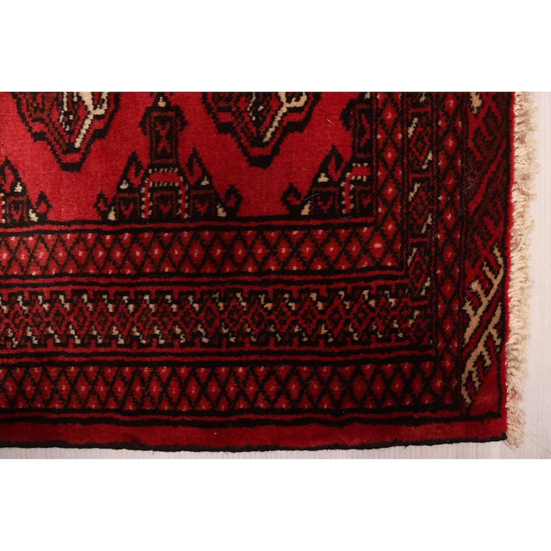 ECARPETGALLERY Hand-knotted Teimani Red Wool Rug - 3'2 x 4'10