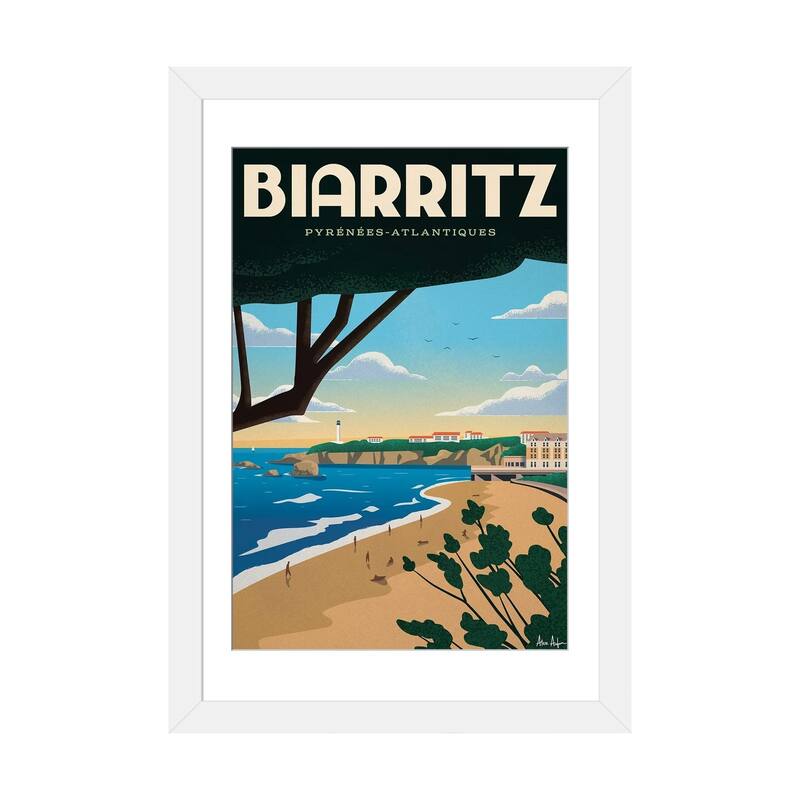 iCanvas "Biarritz" by IdeaStorm Studios - White - 32x24x1