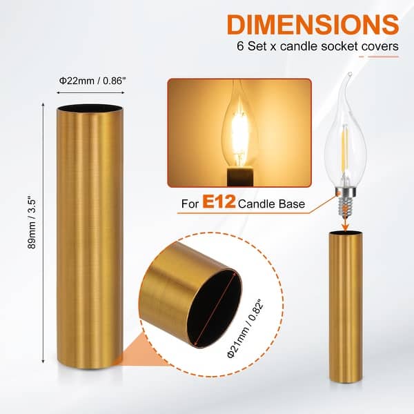 dimension image slide 33 of 102, Metal Chandelier Socket Sleeves Insulation Heat Shrinkable