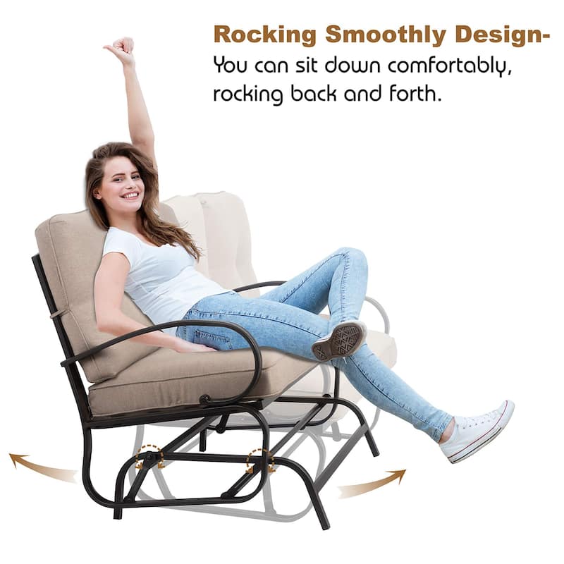 Futzca Outdoor Patio Glider Rocking Bench