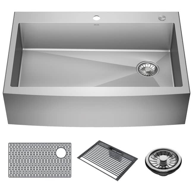 Delta 95J132-T33S Lenta 33” Retrofit Farmhouse Apron Front 16 Gauge