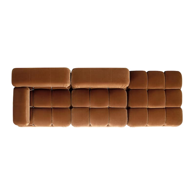 Marcel 109.5" Bubble Modular Modern Chaise Sofa