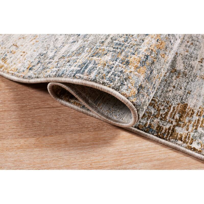 Terra by Obeetee Impressions Abstract Blue Rug