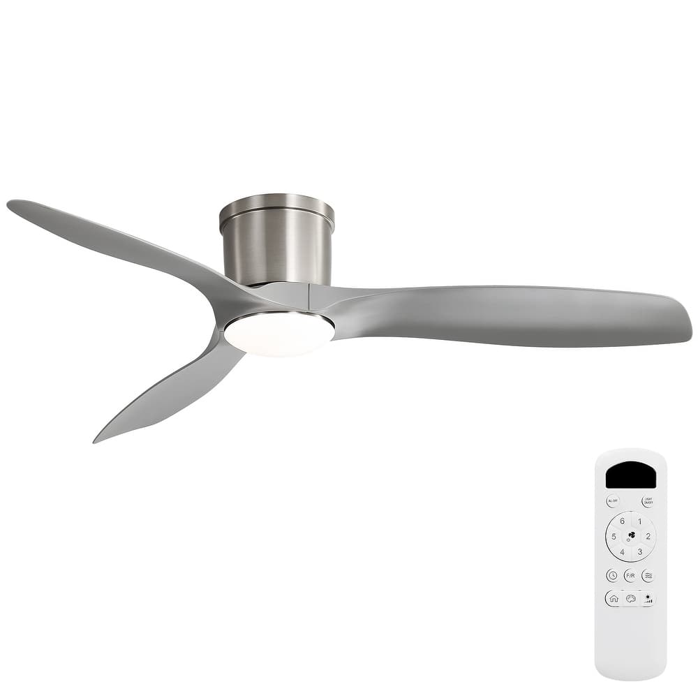 Sofucor 52 Inch Low Profile Flush Moun Ceiling Fans with Lights,3 ABS Blades,Dimmable 6-Speed 3-Timer Reversible DC Motor