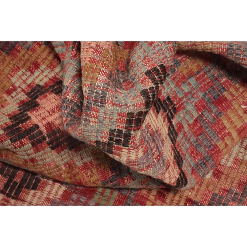 Hand Woven Oriental 100% Wool Carpet Southwestern Tribal Multi-Colored Kilim Area Rug - 10' 1'' X 5' 10''