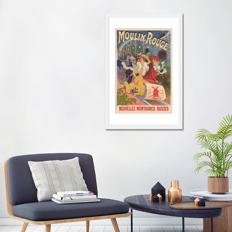 iCanvas "Moulin Rouge, Nouvelles Montagnes Russes Advertisement, 1889" by Rene Pean