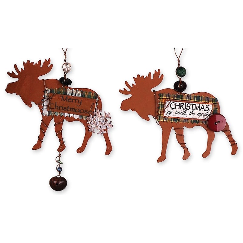 Christmas Ornament Moose, Set of 4