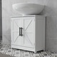 preview thumbnail 33 of 32, HOMCOM Pedestal Sink Storage Cabinet, Farmhouse Freestanding Bathroom Sink Cabinet with 2 Barn Doors and Adjustable Shelf, White