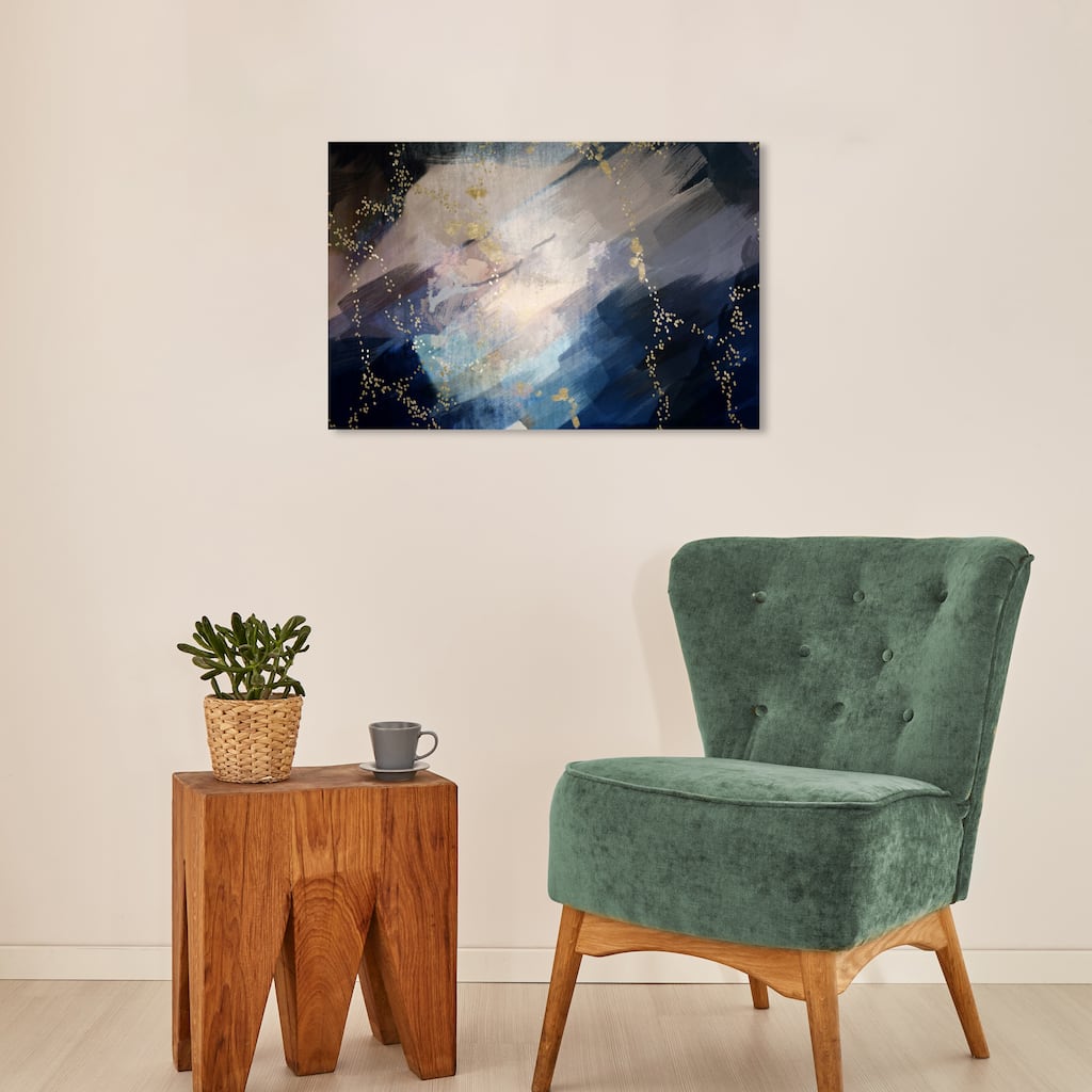 Wynwood Studio Canvas Abstract The Waltz Blue and Modern & Contemporary Wall Art Canvas Print