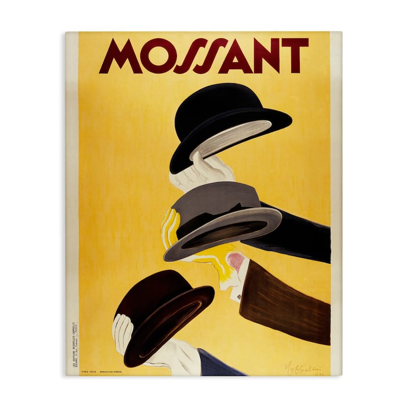 Stupell Vintage Top Hat Advertisement Canvas Wall Art Design By Marcus Jules - 36 x 48
