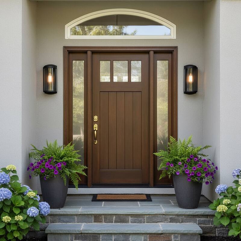 Artcraft Lakewood - 1-Light Outdoor Wall Light - Matte Black - 13"W