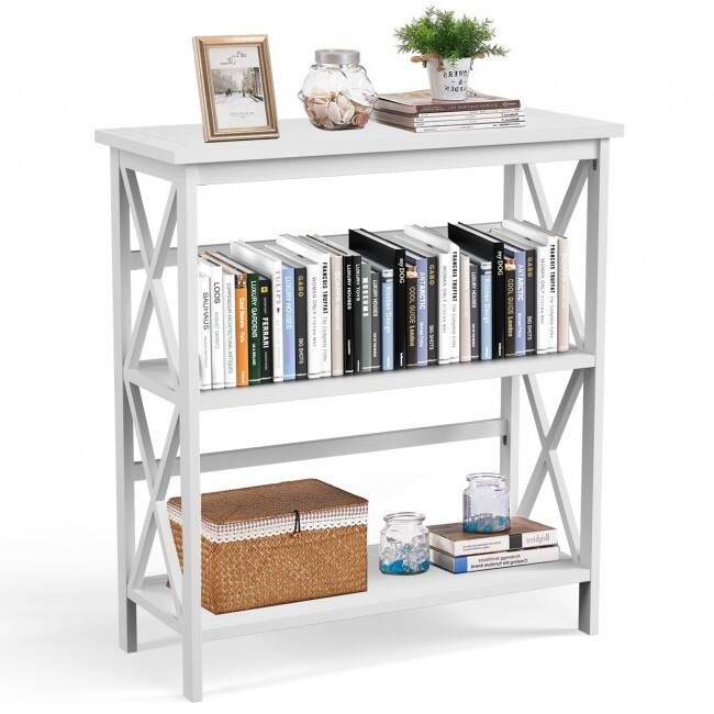 3-Tier Wooden Open Shelf Bookcase - 31" x 12.5" x34" (L x W x H)