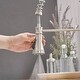 preview thumbnail 14 of 36, Single Handle Kitchen Sink Faucet With Pull Down Sprayer Commercial Kitchen Faucet One Hole Spring High Arc Gooseneck Bar Faucet