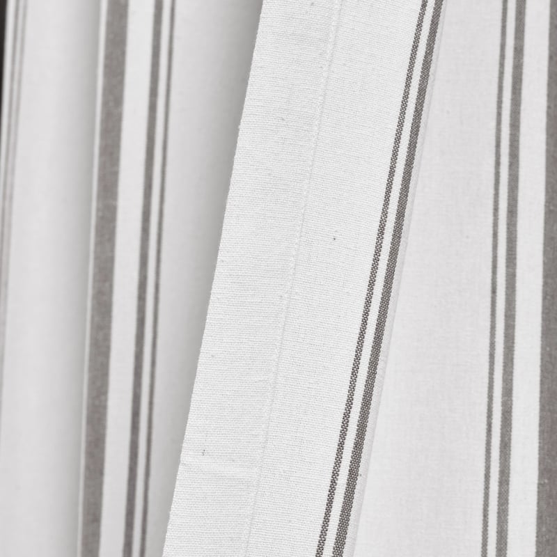 Lush Decor Farmhouse Stripe Yarn Dyed Cotton Window Curtain Panel Pair
