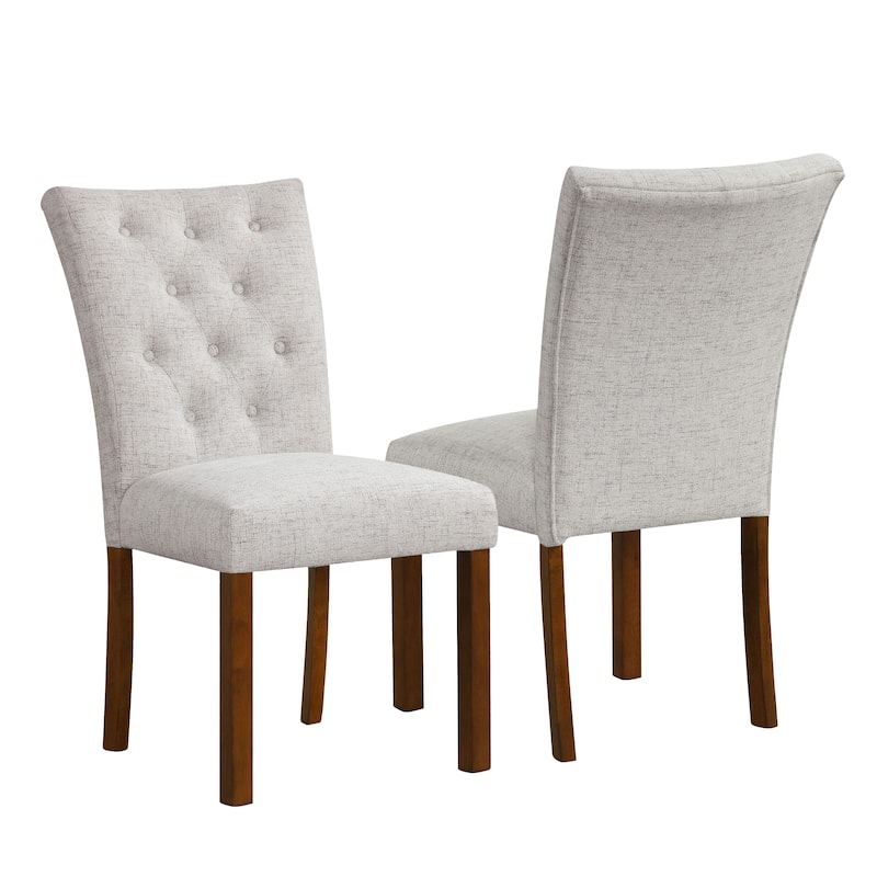 HomePop Tufted Back Parsons Dining Chair - Set of 2 - Neutral Textured Woven