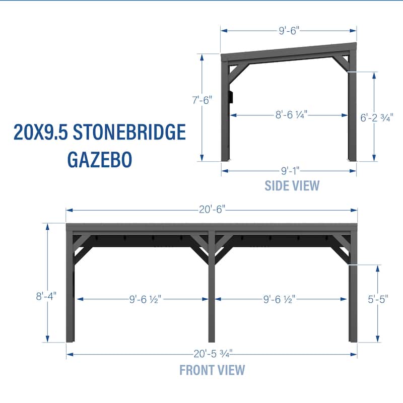 Backyard Discovery Stonebridge 20x9.5' Galvanized Steel Outdoor Gazebo