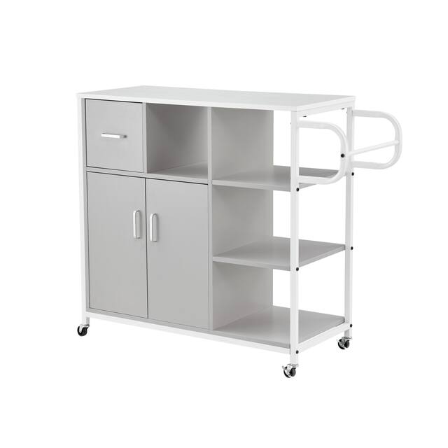 Mobile Bar Cart Serving Wine Cart with Wheels, 3-tier Metal Frame Elegant Wine Storage