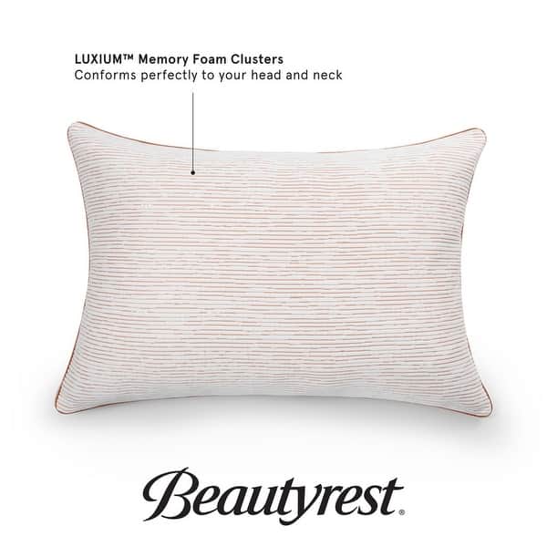 Beautyrest Copper Lux Memory Foam Cluster Jumbo Pillows Set of 2