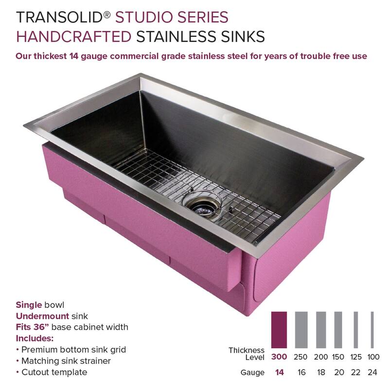 Transolid PUSS331911 Studio 33" Undermount Single Basin Stainless