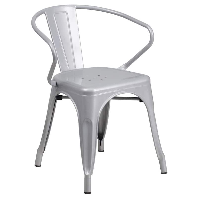 Metal Indoor-Outdoor Chair with Arms