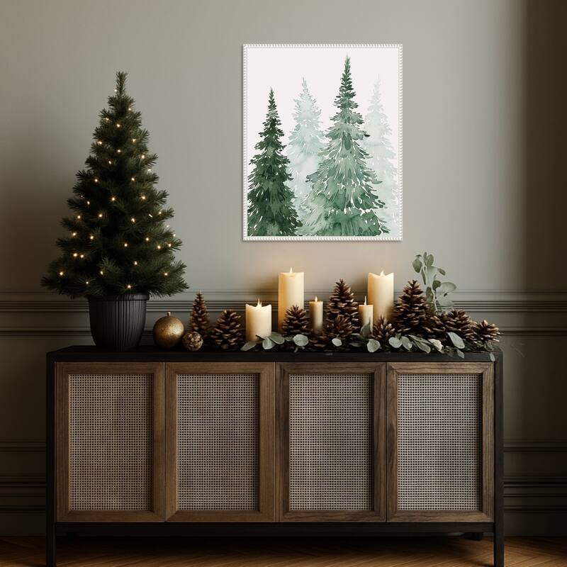 Winter Washed Coppice II by Grace Popp (23 x 28 in.), Framed Canvas Wall Art Print - Sylvie Beaded White