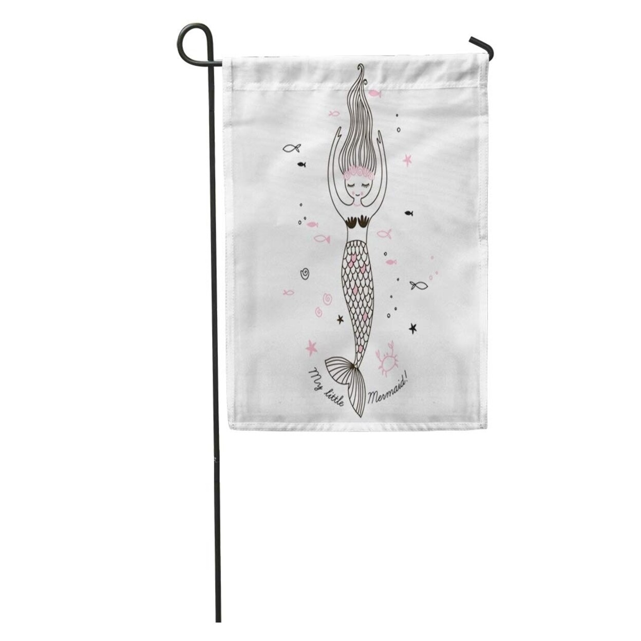 Shop Baby Cute Little Mermaid Doodle Nursery Drawing Tee Girl Graphic Garden Flag Decorative Flag House Banner 28x40 Inch On Sale Overstock 31395952,Line Drawing Hand Drawing Outline