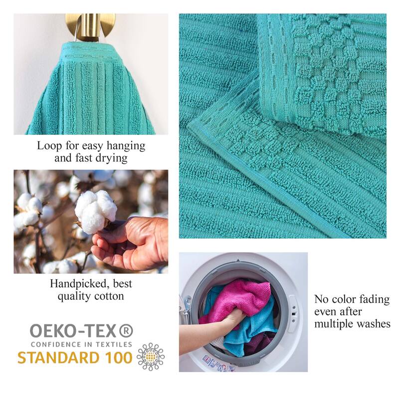 Superior Soho Ribbed Cotton Hand Towel Set of 4