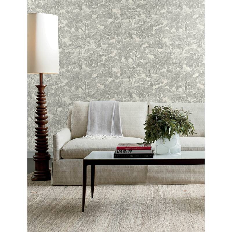 Chesapeake Spinney Grey Toile Wallpaper