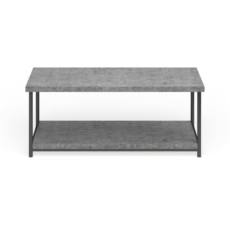 Household Essentials Carbon Loft Shikibu Faux Slate Coffee Table with Storage Shelf